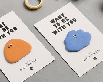 Cloud-shaped Cartoon Pastel Sticky Notes - Soft and Fresh Candy-Bio Series Sticky Notes| N Times Memo Pad and Messages.