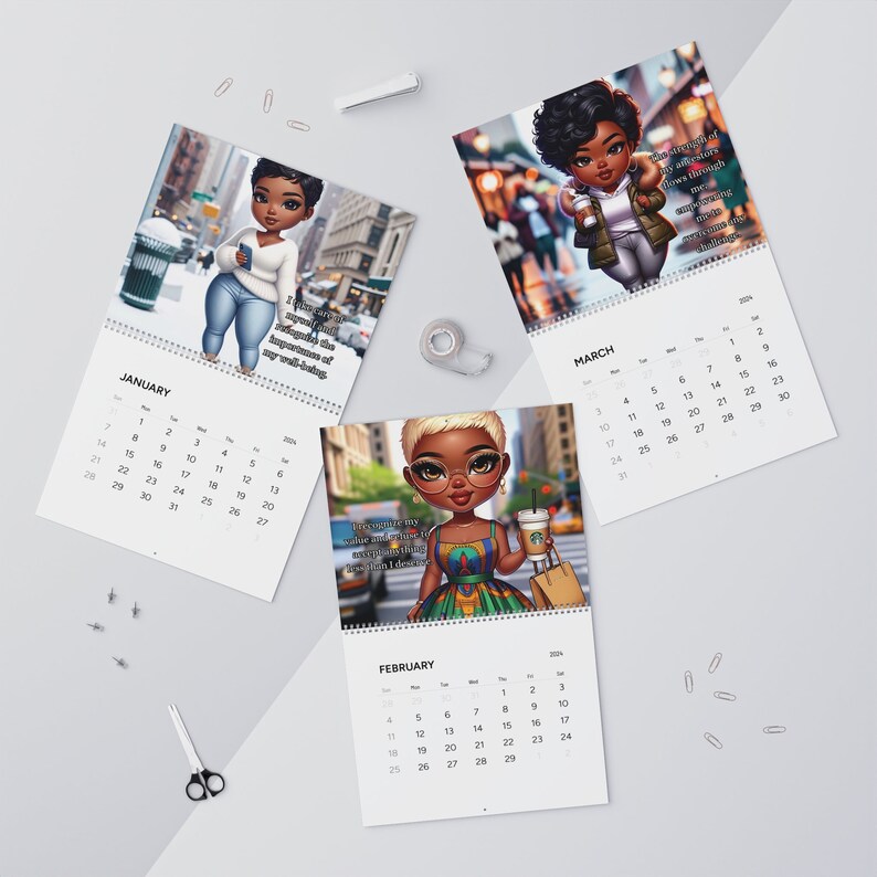 Affirmation Wall Calendars 2024, Affirmations for Black Women, 2024