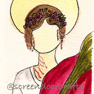 St. Bibiana Watercolor Prayer Card