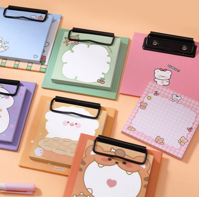 AKIJAKIHAE 1 Pack Mini Clipboard With 30pages Minimemo Korean