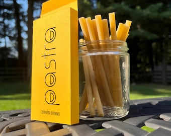 Pasta Straws (4.5 inch, 20 Pack) Single-Use & Biodegradable