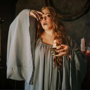 Sheer Chemise with Angel Sleeves | Renaissance sheer chiffon chemise, cosplay costume under dress | Princess style rococo nightgown