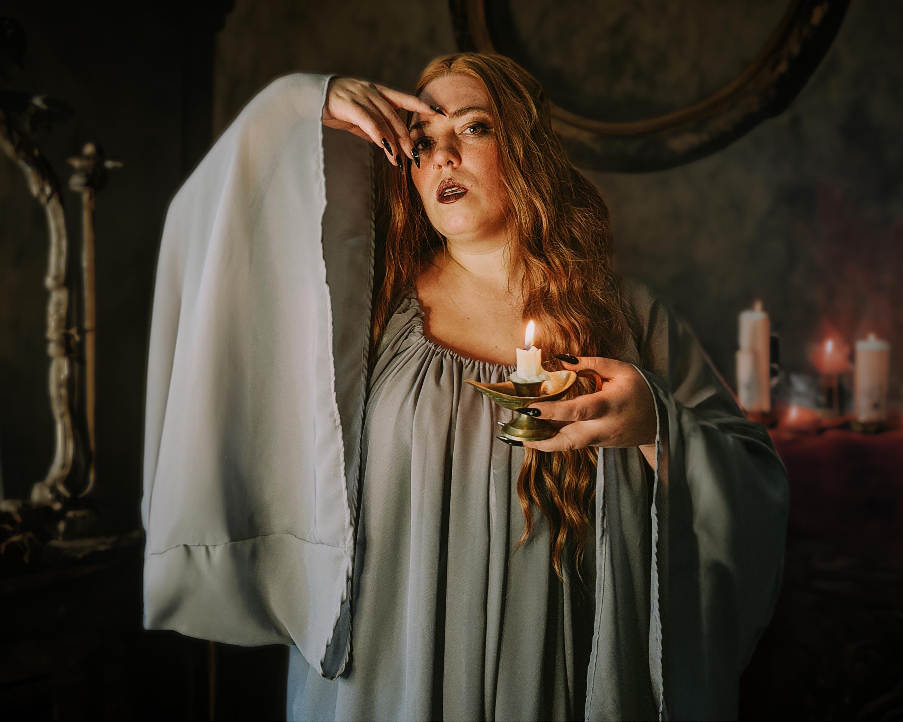 white christmas dresses Clarette Chiffon Angel Sleeve Tiered Gown – Disturbia main image 0