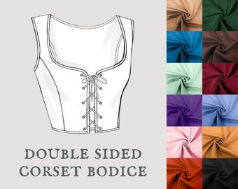 Choose Your Colors | Cottagecore corset bodice | Colorful corset vest | Made To Order reversible academia corset bodice