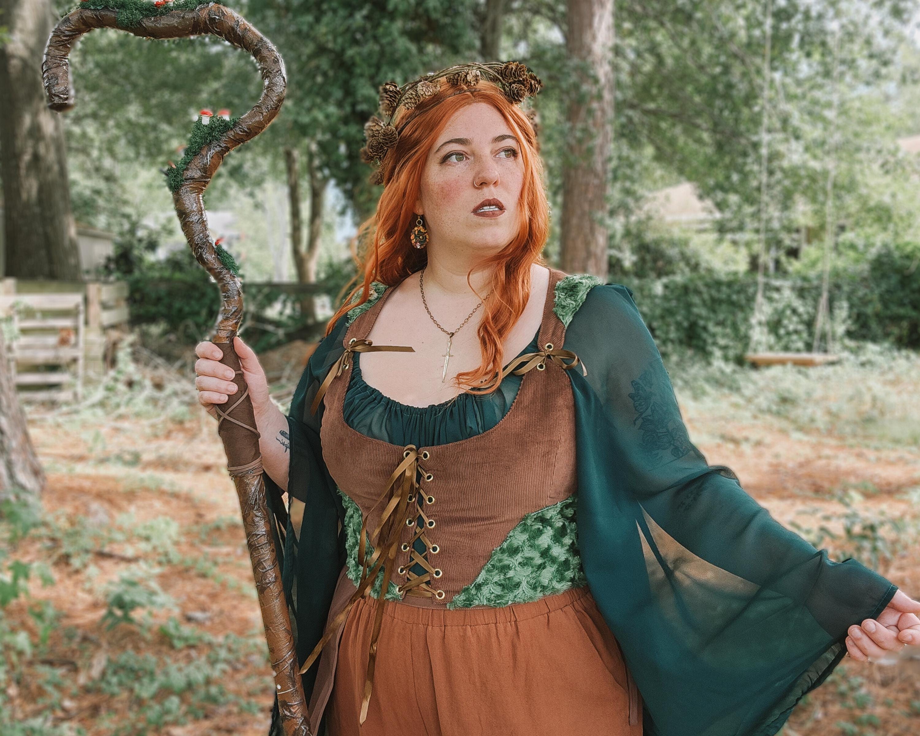 Moss Druid Bodice | Corduroy Cottagecore Bodice | Forest elf woodland moss fairy corset vest | Made To Order corset bodice