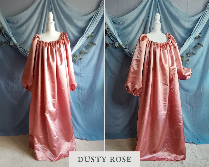 Satin Chemise | Renaissance Silky Satin Chemise, Cosplay Costume Under ...