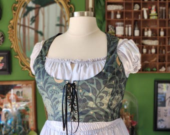 Mysterious Garden | Reversible Cottagecore lace up bodice | Goblincore witchy forest corset vest | Made To Order ren faire corset bodice