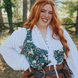 Woodland Fae Bodice | Reversible Cottagecore lace up bodice | Woodland fairy style corset vest | Made To Order reversible ren faire bodice