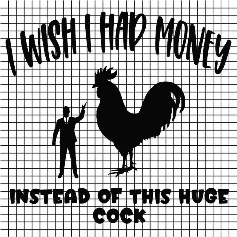Funny Rooster Decal – I Wish I Had Money Instead of This Huge Cock, Hilarious Car Sticker, Gag Gift, Vinyl Humor, Sarcastic Rooster Sticker image 3