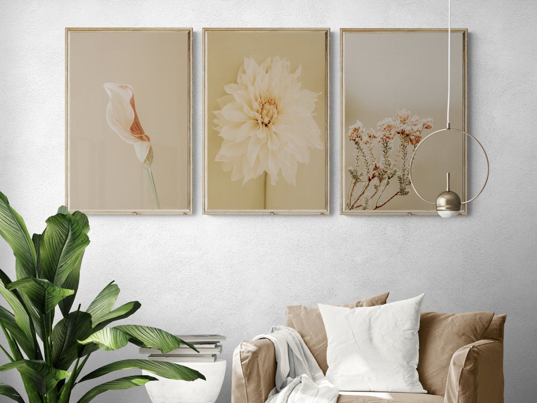 Floral Wall Art Flower Art Print Farmhouse Wall Art Set of 3 Botanical ...
