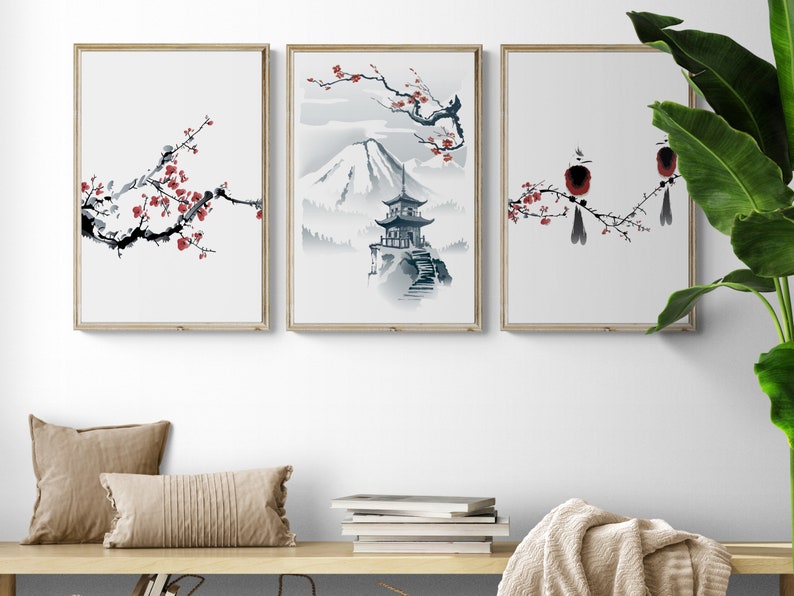 Japanese Wall Art Japanese Temple Japanese Wall Decor Etsy
