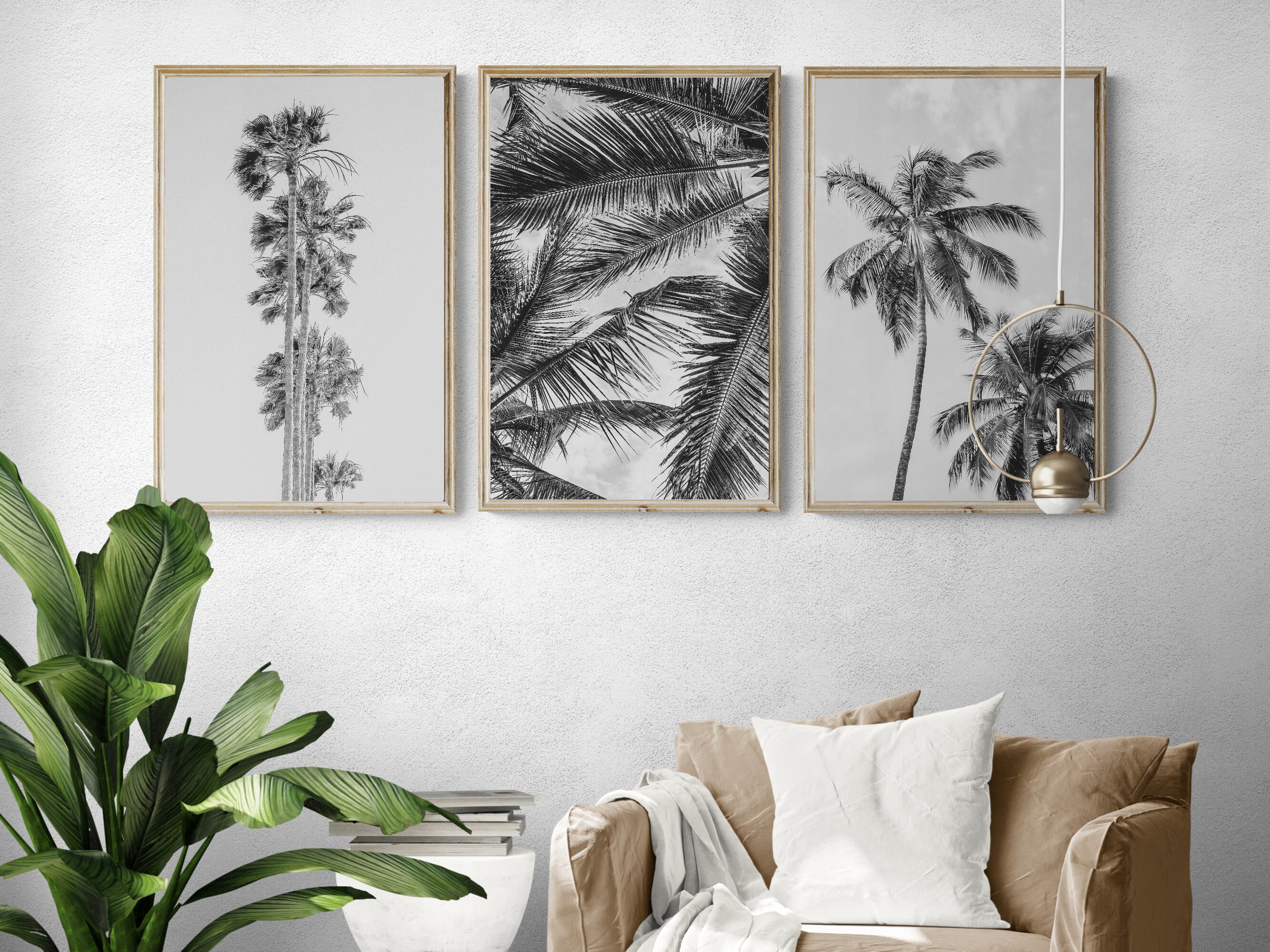 Palm Tree Wall Art Beach Wall Art Black and White Wall Art Etsy