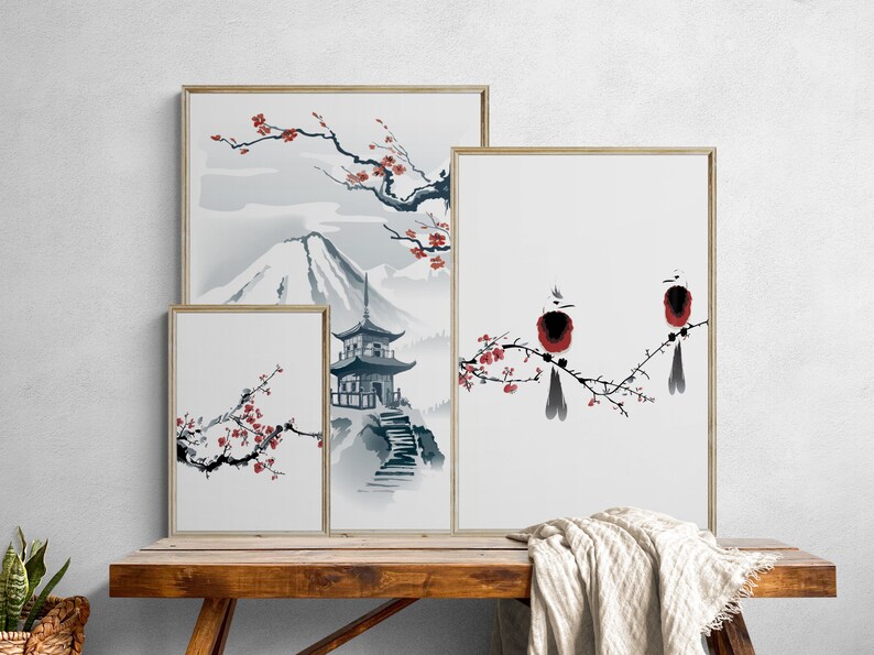 Japanese Wall Art Japanese Temple Japanese Wall Decor Etsy