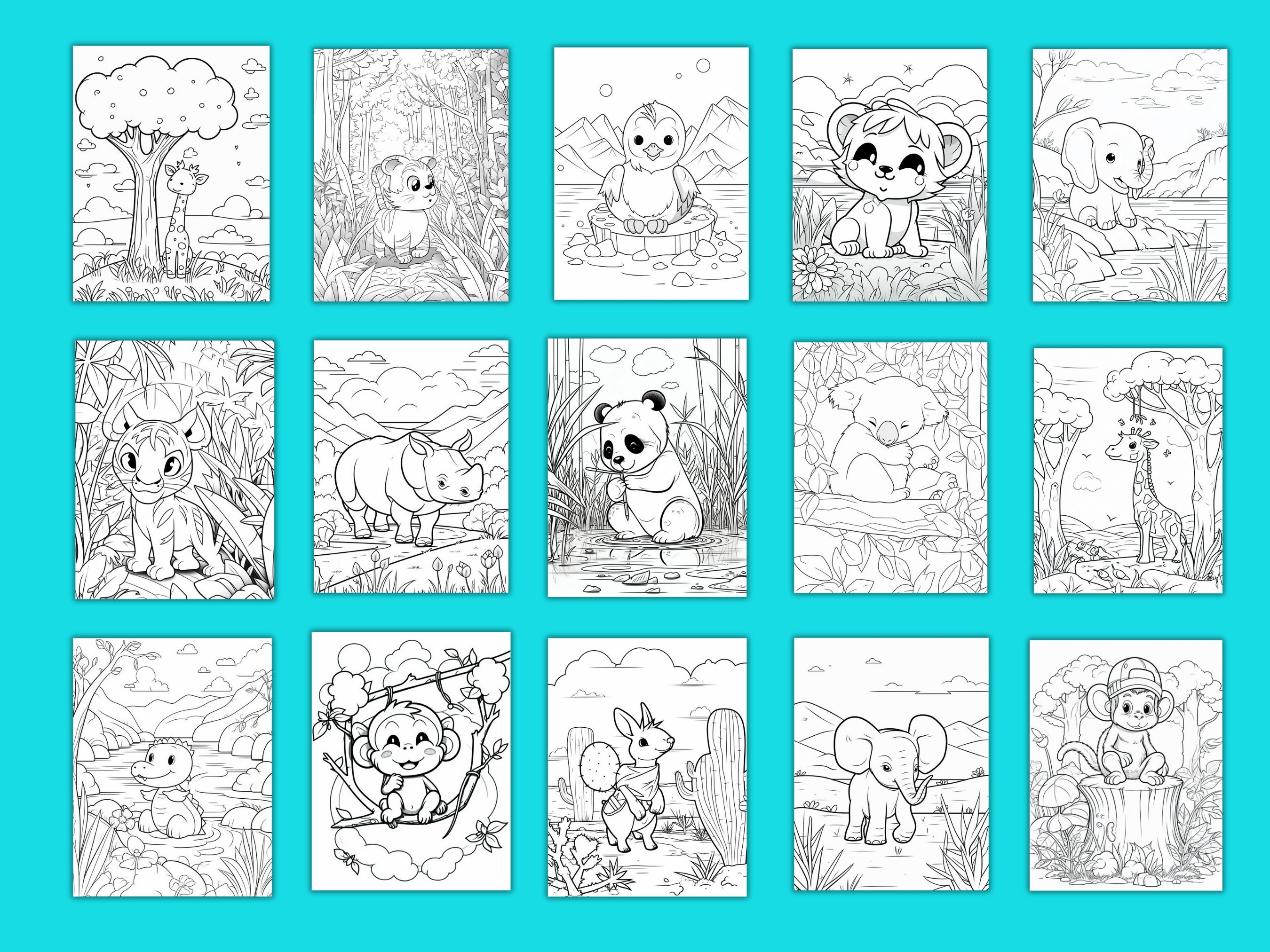 Cute Zoo Animal Coloring Pages Perfect for Kids and Adults Fun and