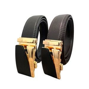 Men&#39;s Click Ratchet Belt Sliding Buckle Adjustable Trim to Exact Fit Casual Belt