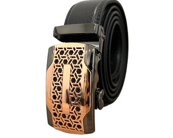 thumbnail image 2 of Miniduino Men's Genuine Leather Ratchet Belt – Automatic Adjustable Buckle 2 of 9