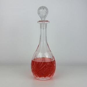 Vintage Crystal Decanter with Stopper | Cut Glass Wine or Liquor Carafe | 34 cm Tall