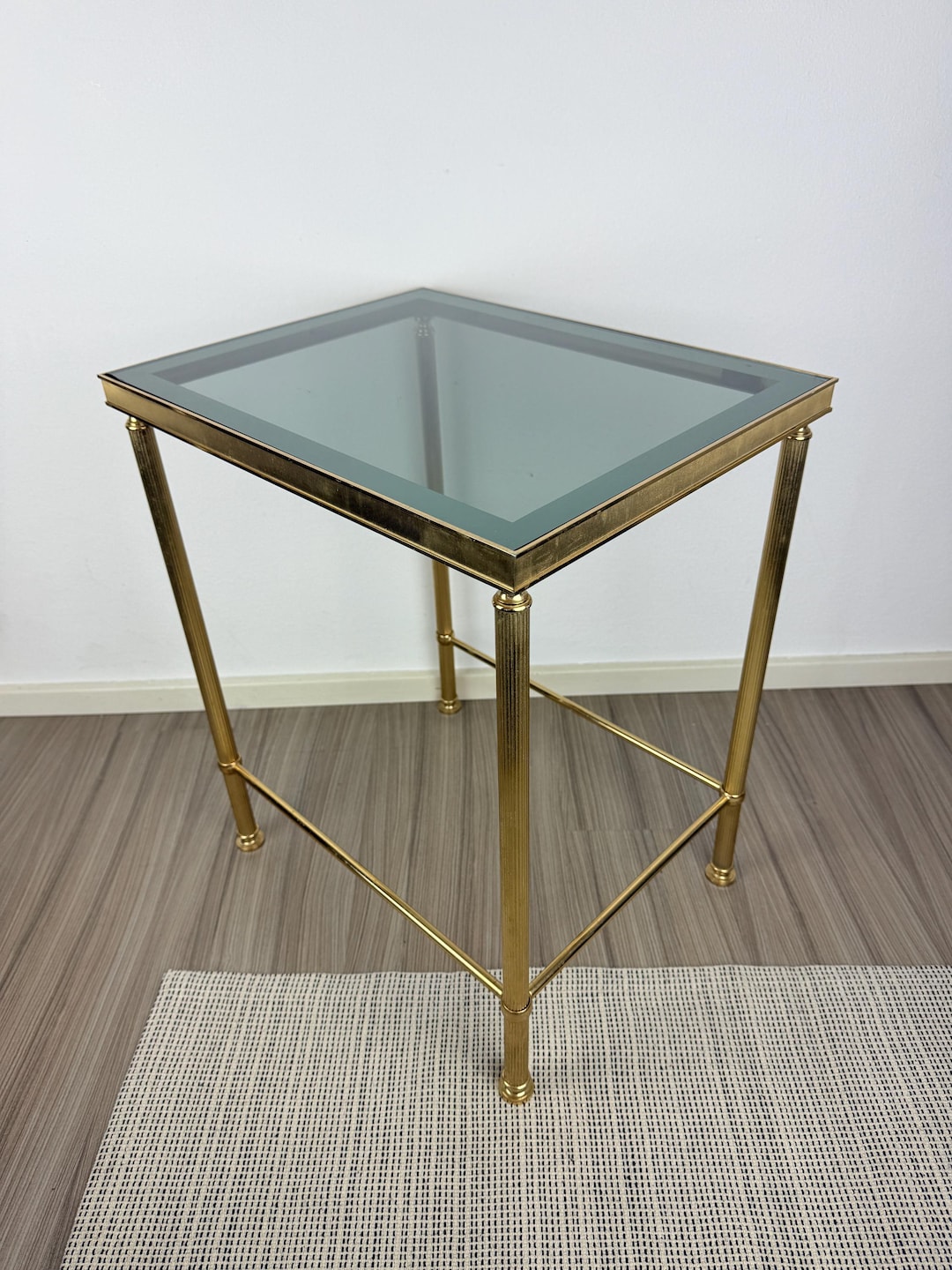 ガラステーブル　サイドテーブル　真鍮、金属、ハリウッド、リージェンシースタイル ガラステーブル サイドテーブル 真鍮 金属 ハリウッド リージェンシー