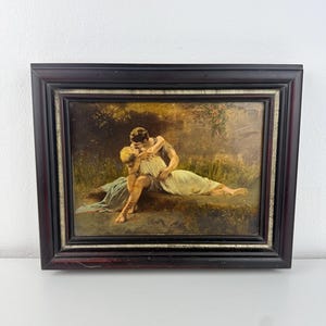 Antik oljemålning "Liebespaar" – Tillskriven Paul Schröter (1866–1946)