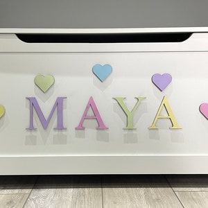 Personalised Pastel Toy Box Name and Embellishments