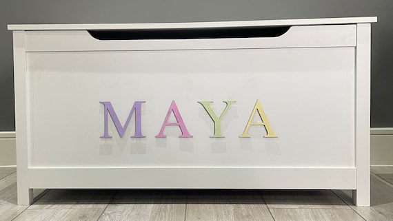 Personalised Toy Box Name Pastel And More Colours - Toy Box Not Included