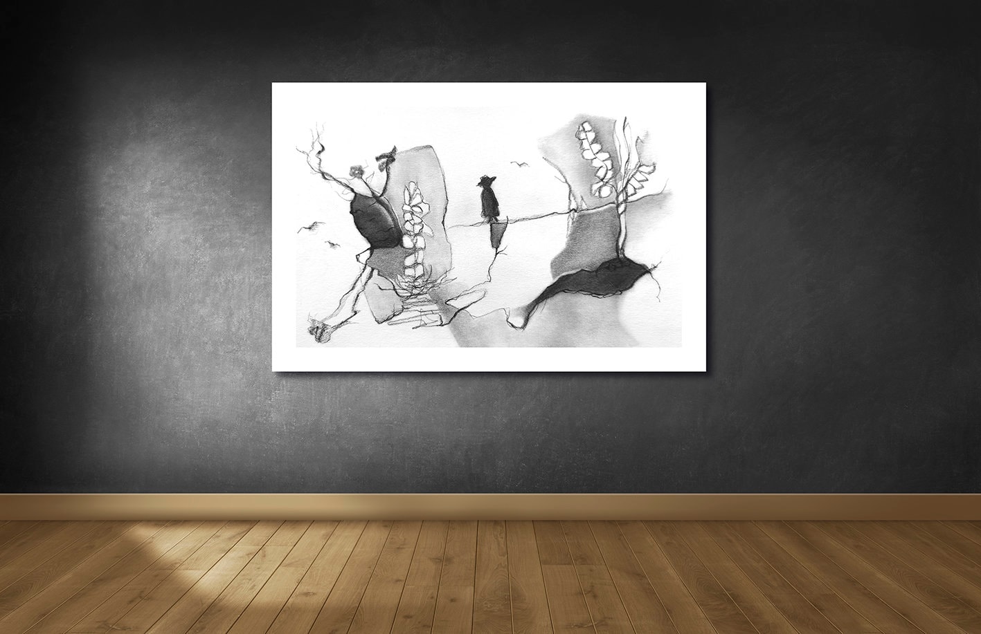 Graphite Pencil Drawing, Abstract Shadow Man - Etsy