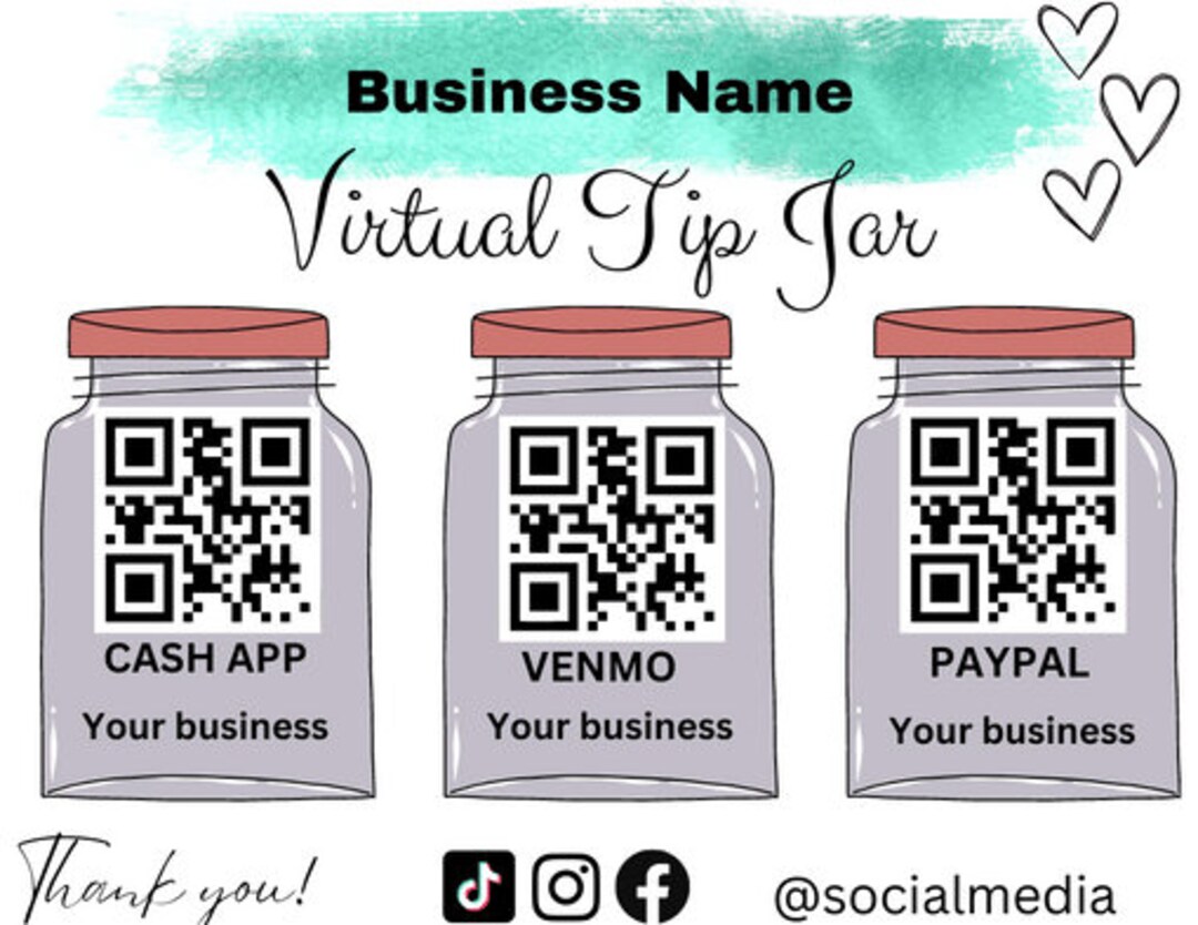 3 Tip Jars Template - Etsy