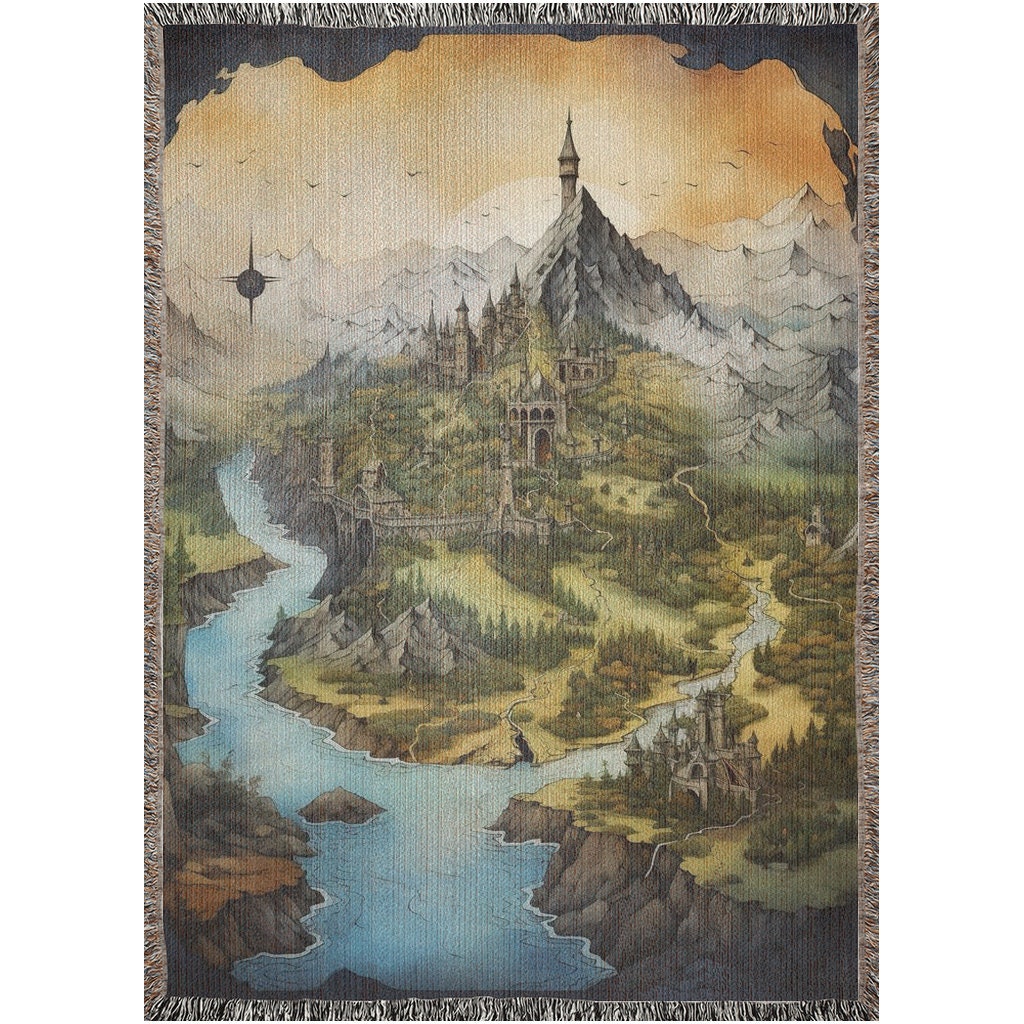 Middle Earth Woven Throw Blanket, Lotr Blanket, Middle Earth, Lotr