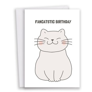 Carte d'anniversaire imprimable chat, carte d'anniversaire chat drôle, carte imprimable joyeux anniversaire, impression de carte d'anniversaire