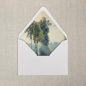 Blue and Green Tall Trees Envelope Liner | A7 | Fine Art Envelope Liner | Sets of 20