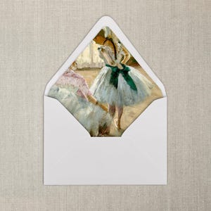 White and Green Ballerina Envelope Liner | A7 | Fine Art Envelope Liner | Sets of 20