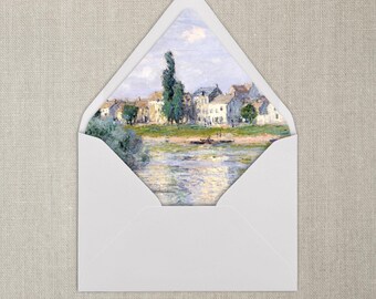 Forro para sobres de estilo francés azul, tamaño A7, forro para sobres de bellas artes, juegos de 20