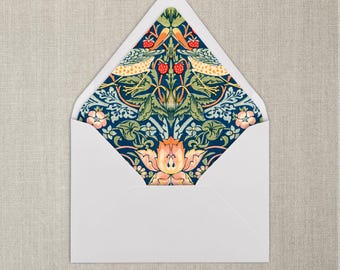 Forro para sobres con diseño floral vintage de Blue Bird, tamaño A7, forro para sobres de bellas artes, juego de 20