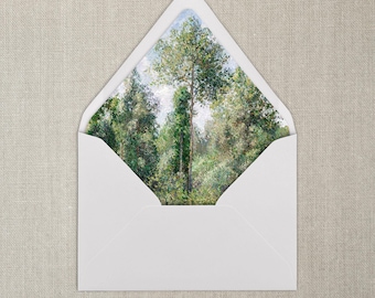 Forro para sobres de Moody Woods en azul y verde / A7 / Forro para sobres Fine Art / Juegos de 20