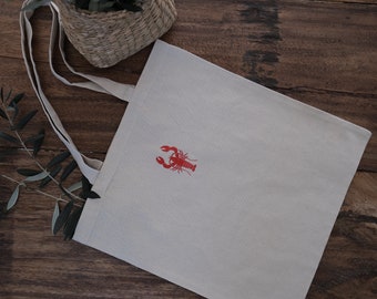 Tote Bag Brodé Homard / Embroidered tote bag