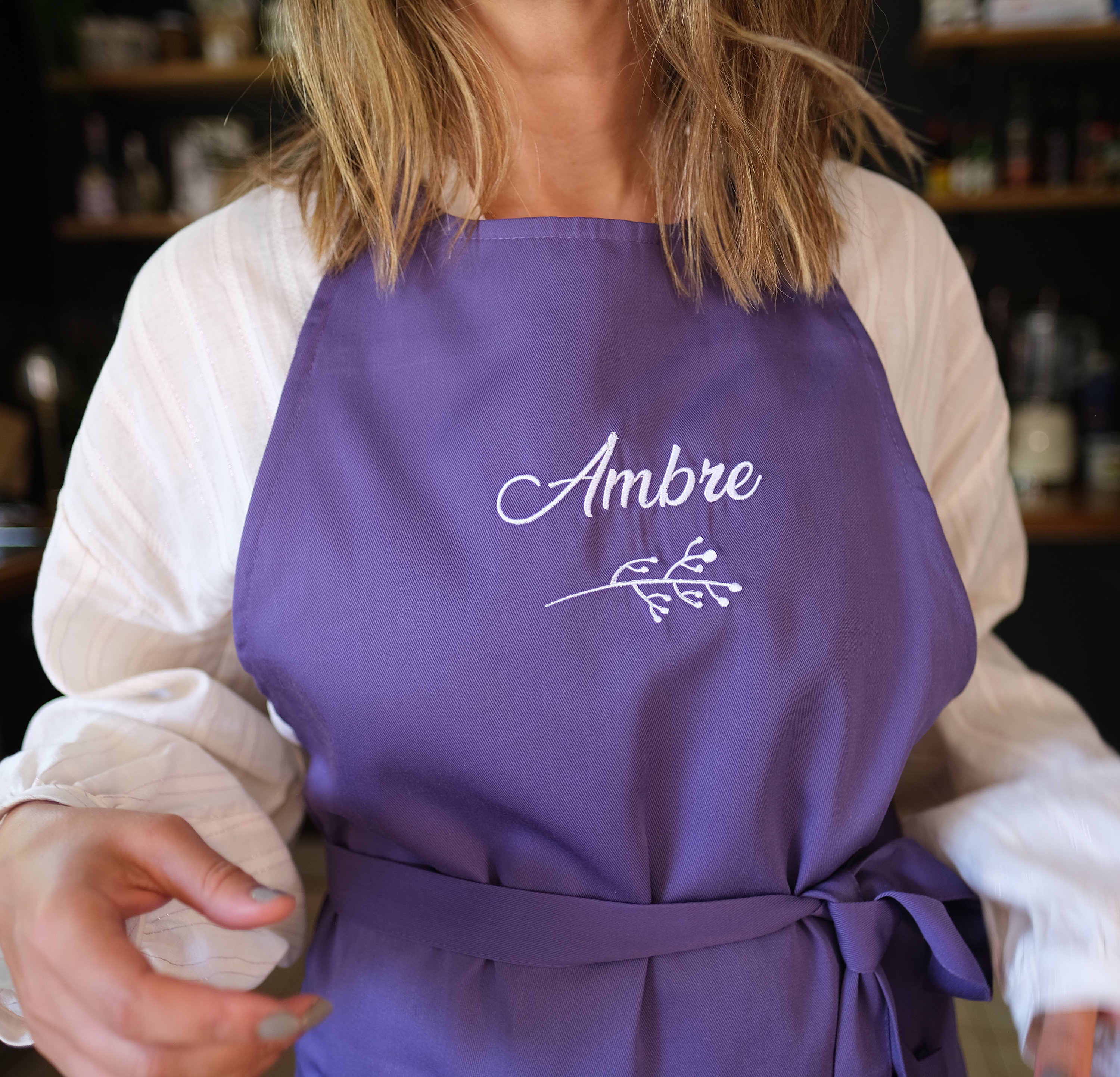 Tablier Brodé Cuisine personnalisé avec un prénom