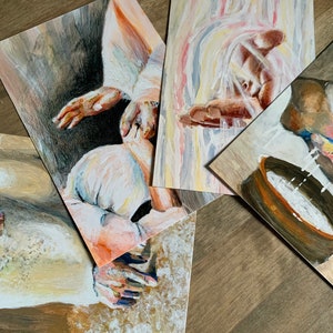 Christian Biblical Christs Hands Artwork, LDS Scripture Cards, “by His ...