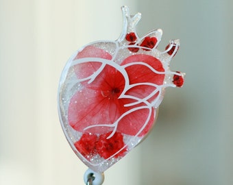 Anatomical Heart Retractable Badge Reel