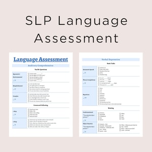 SLP Language Assessment, Medical SLP, CVA, Downloadable Language Evaluation