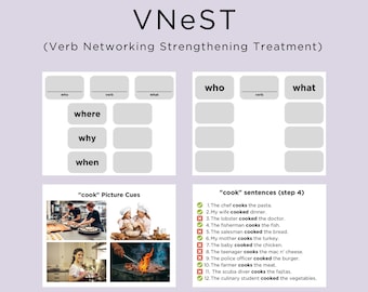 VNeST, SLP Downloadable Resource, Verb Network, Stroke Therapy, Medical SLP Treatment