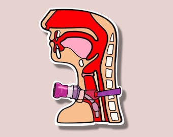Trach Tom SLP Sticker, tracheostomy, respiratory, Medical Slp Sticker