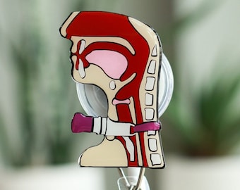 Tracheostomy Model SLP Badge Reel
