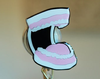 Anatomical mouth badge reel