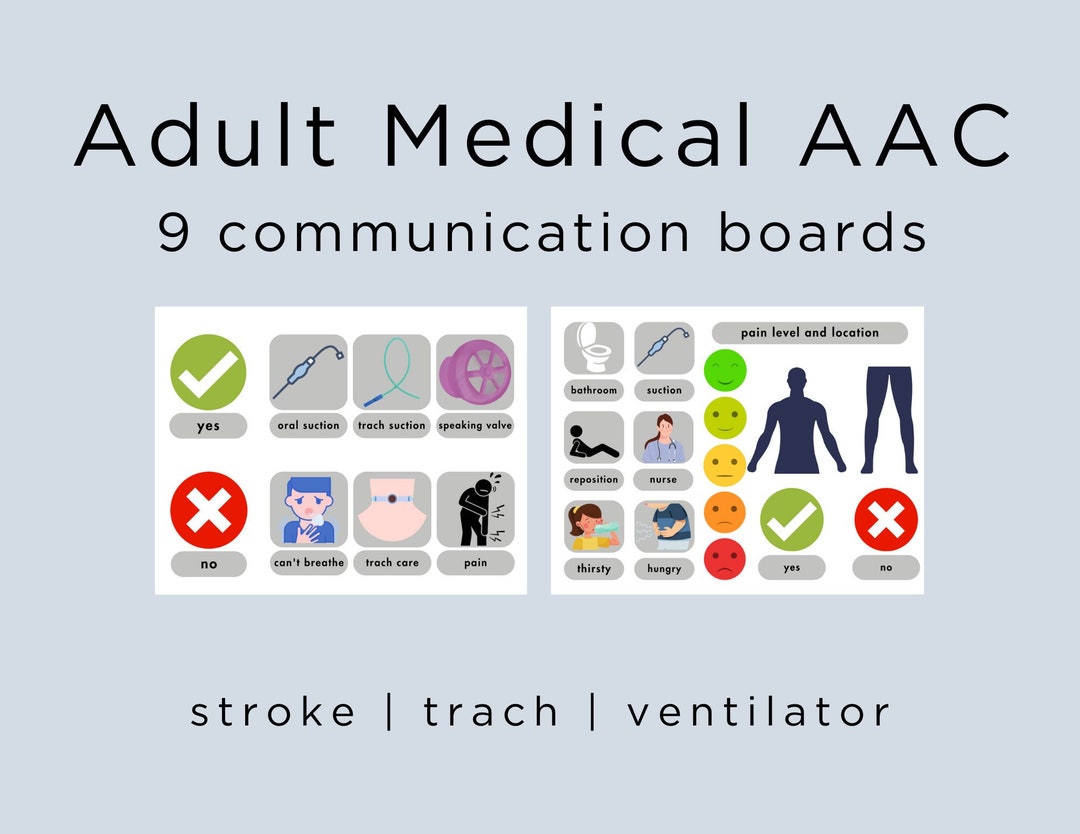 Adult AAC Downloadable Communication Boards, Medical SLP Stroke ...