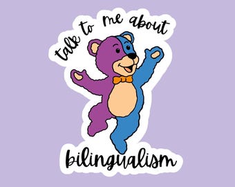 PLS Bear Bilingual School SLP Sticker, Pediatric SLP, Speech Therapy Gifts