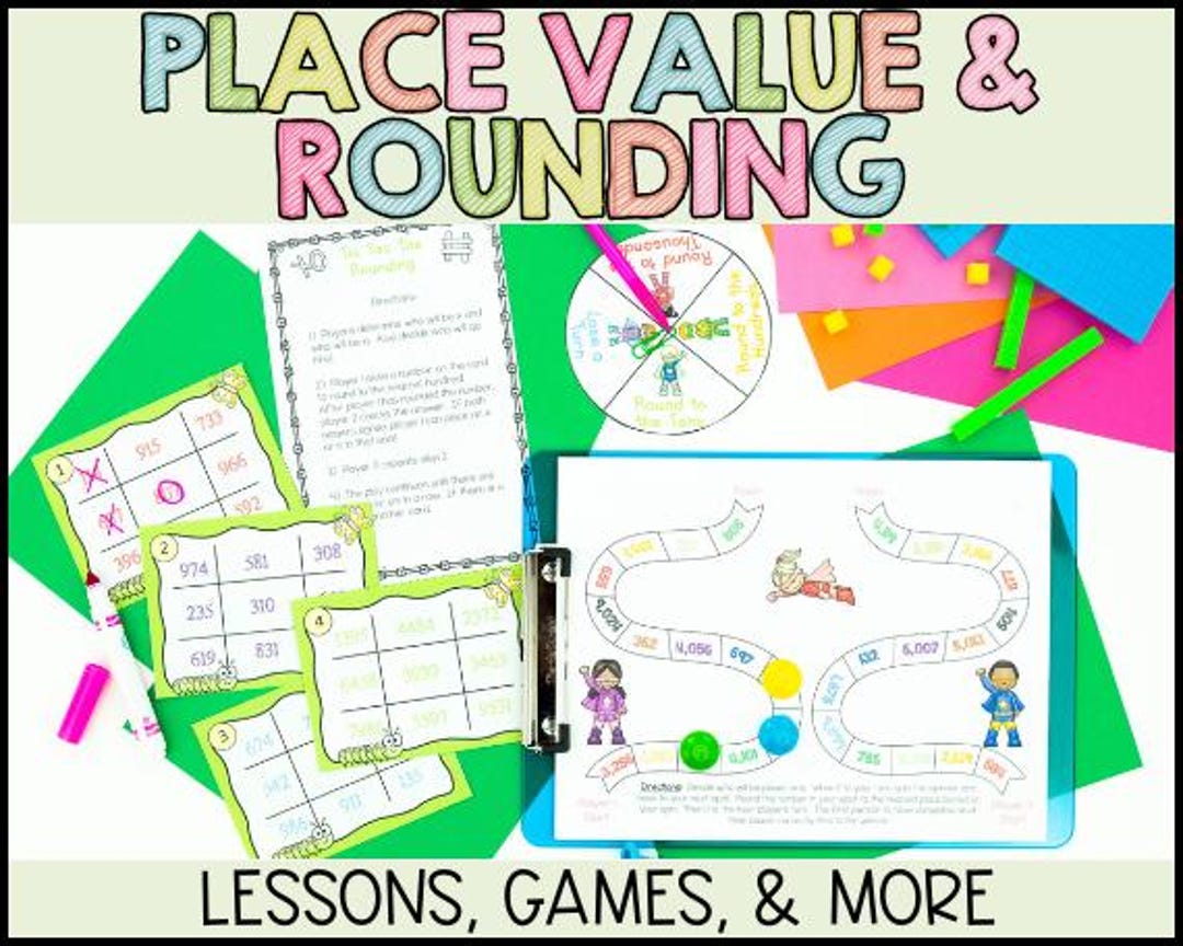 Place Value and Rounding Math Unit 3rd Grade Hands-on Lessons & Games ...