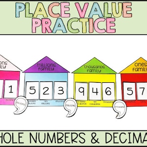 Place Value Chart Posters and Place Value Activities and Worksheets
