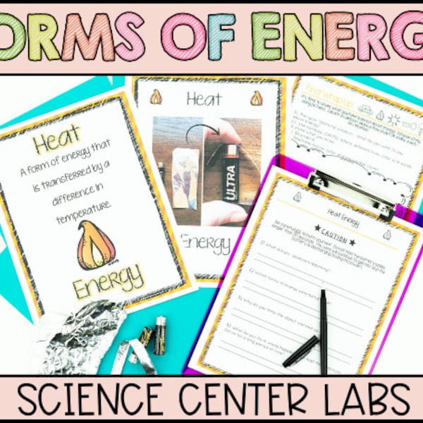 Forms of Energy Centers, Lab Stations, and Worksheets