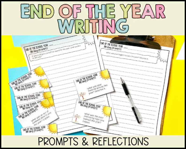 End of the Year Writing Prompts and Reflections - Etsy