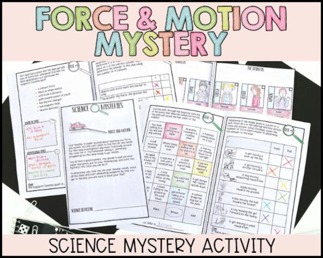 Force and Motion Science Mystery Activity Types of Forces Patterns of ...
